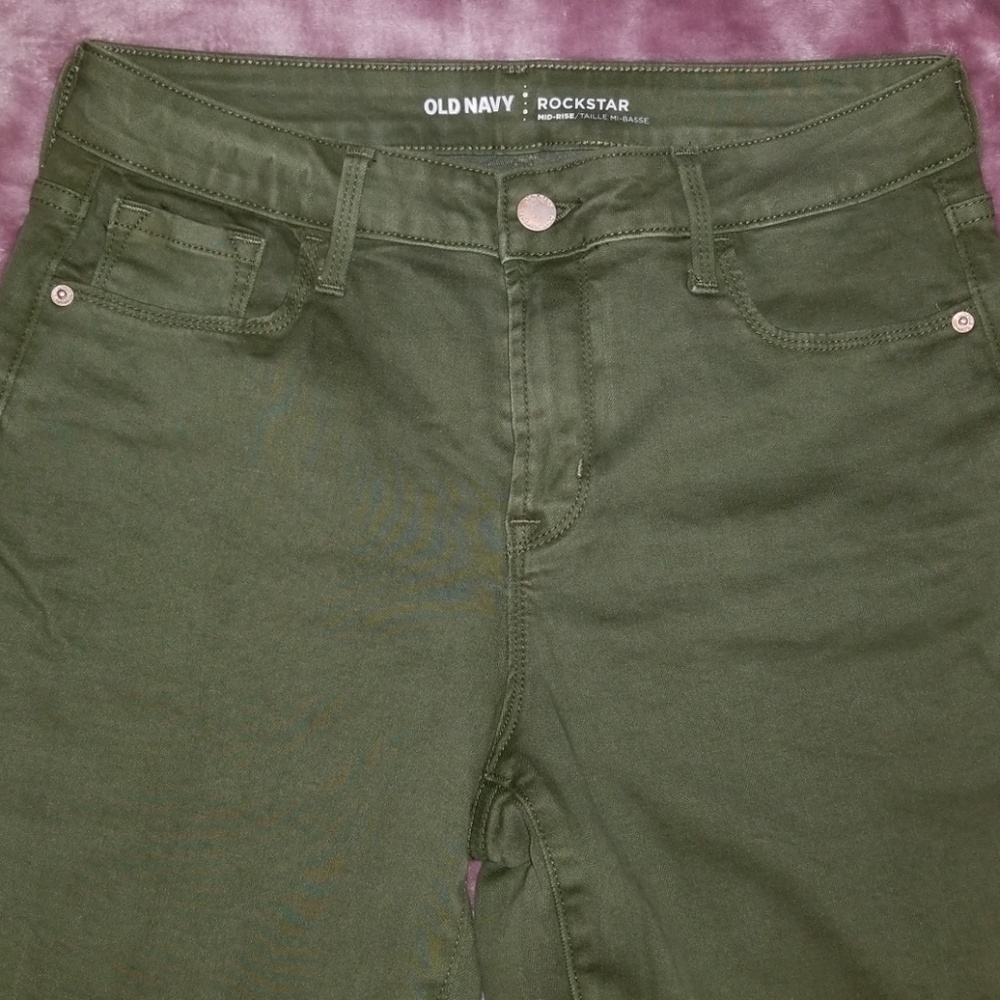 Old Navy green skinny stretch jeans size 10